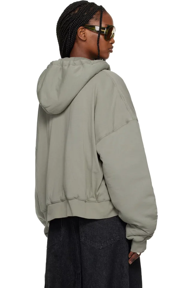 LU'U DAN Gray Wadded Hoodie, photo 3 of 4 from SSENSE
