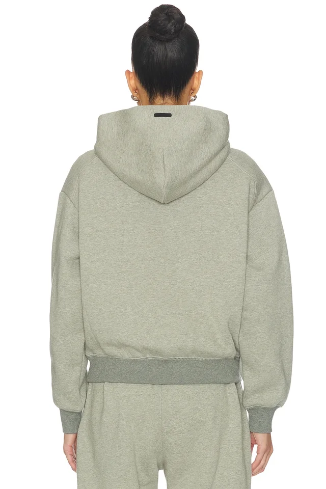 Fear of God ESSENTIALS Signature Classic Hoodie in Concrete Heather & Dark Concrete Heather, photo 3 of 5 from REVOLVE (Canada)