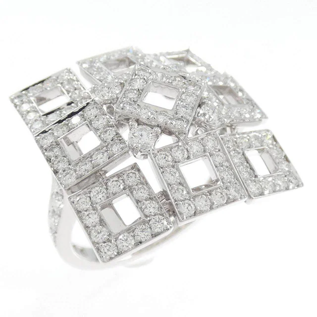 Boucheron China 750 White Gold Diamond Ring Size 10 in White from LuxUness