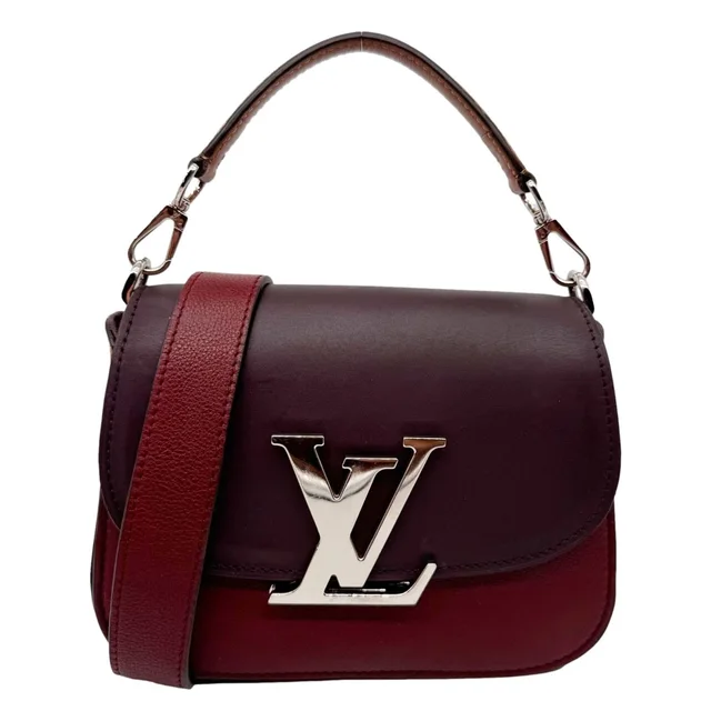 Louis Vuitton Vivienne Smooth Calfskin Leather Shoulder Bag Burgundy in Burgundy Calfskin from Dallas Designer Handbags