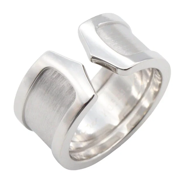 Cartier C2 Au750 White Gold Ring Size 9 in White from LuxUness