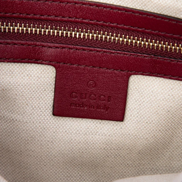 Red Gucci Small Guccissima Bree Satchel in Red Canvas from Designer Revival, photo 2 of 2