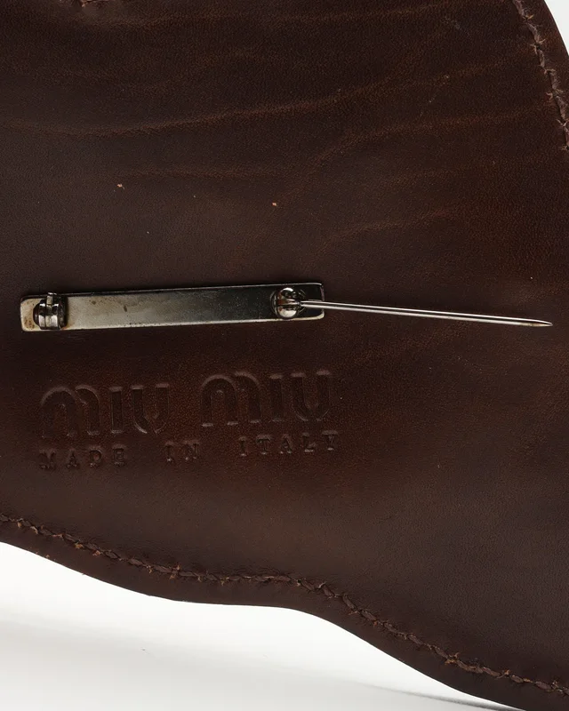 Miu Miu Large Leather Brooch in Leather from A Retro Tale, photo 5 of 5