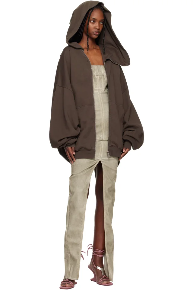 Rick Owens DRKSHDW Gray Temple Mountain Hun Hoodie, photo 4 of 4 from SSENSE