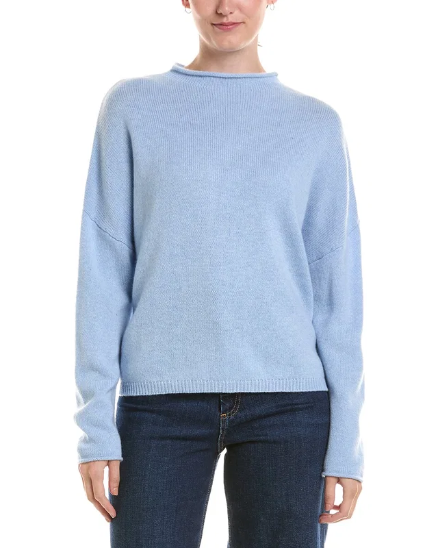 Forte Cashmere Slouchy Roll Trim 100% Cashmere Pullover, image 1 of 1 from Rue La La