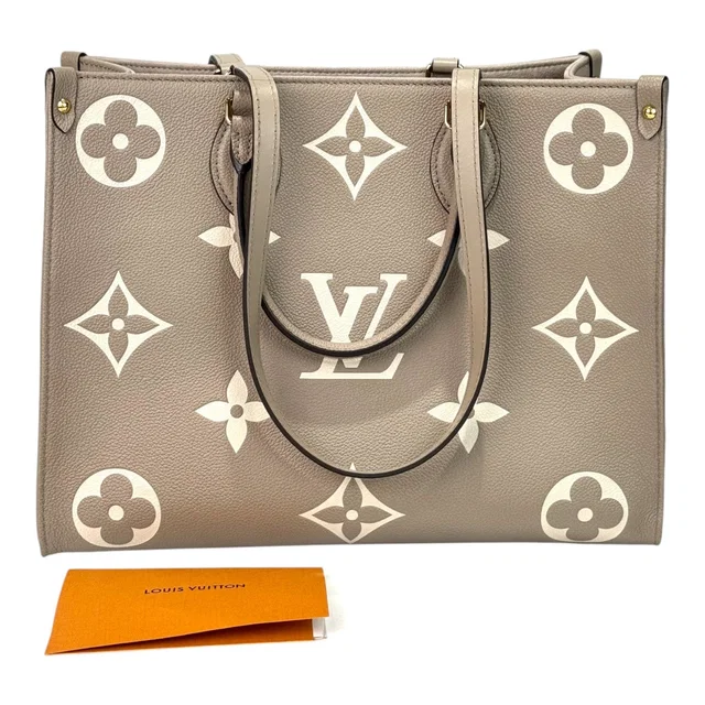Louis Vuitton On The Go Beige/Cream MM Bag in White from Luxury Promise