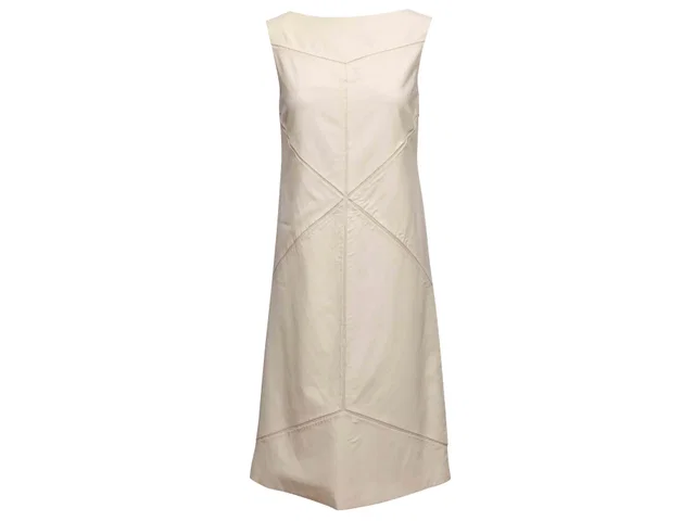 Cream Jil sander Sleeveless Geometric Shift Dress Size IT 38 in White from Designer Revival