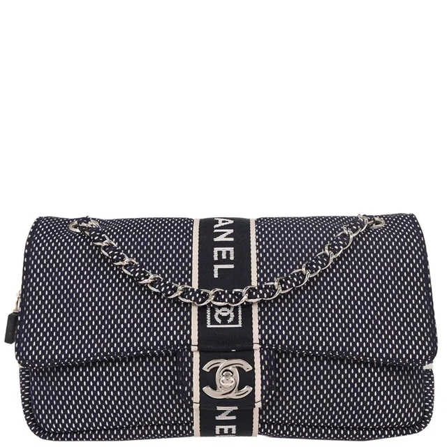 Chanel 2005-2006 Navy Mesh Sport Line Shoulder Bag in Navy Nylon from AMORE Vintage Tokyo