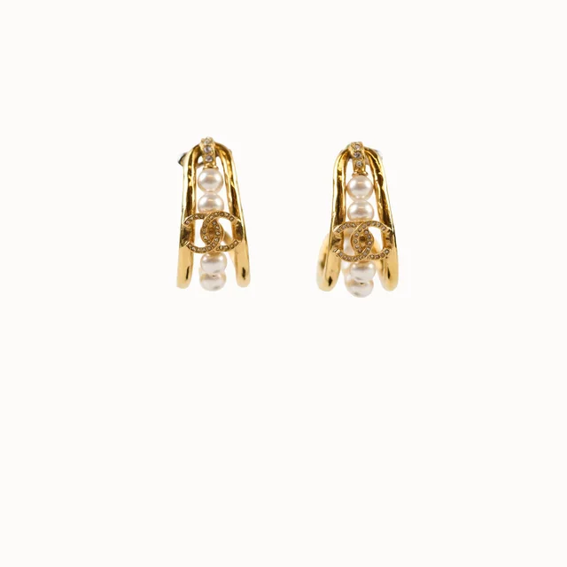 Chanel Pearl Stud Earrings 23P from The Purse Affair