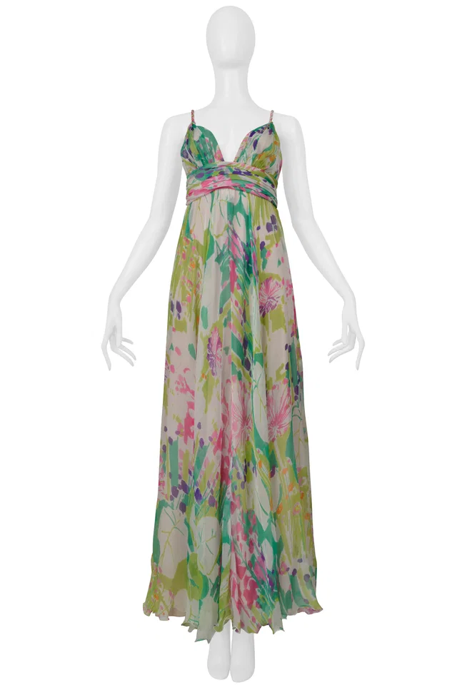 Max Mara Chiffon Floral Dress in Silk from Resurrection Vintage