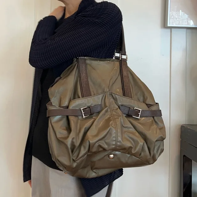 Tod's Olive Green Canvas Messenger With Brown Leather Trim in green|brown|red Canvas from Poshmark, photo 11 of 11