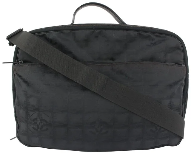 Chanel Black New Line Suitcase Messenger Luggage in Black Canvas from Bagriculture