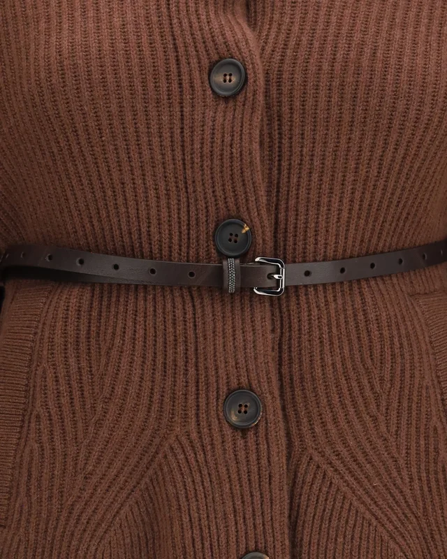 Brunello Cucinelli belted ribbed-knit cardigan, photo 3 of 3 from SENSER