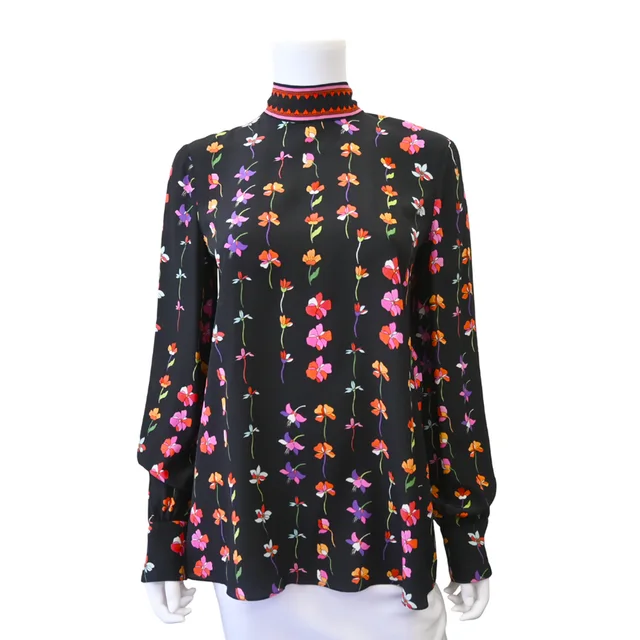 Valentino Garavani Multicolor Floral Print Silk Blouse in Multicolor Silk from Clotheshorse Anonymous