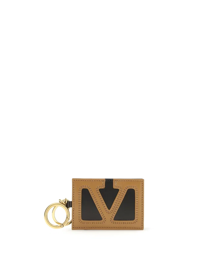 Valentino Garavani Card Case — Brown Lamb Ovis Aries Cases in Brown Lambskin from HEWI
