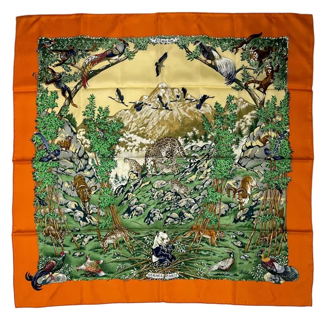 Hermès Scarf Silk Carre 90 Sichuan Orange in Orange Silk from The Reluxe