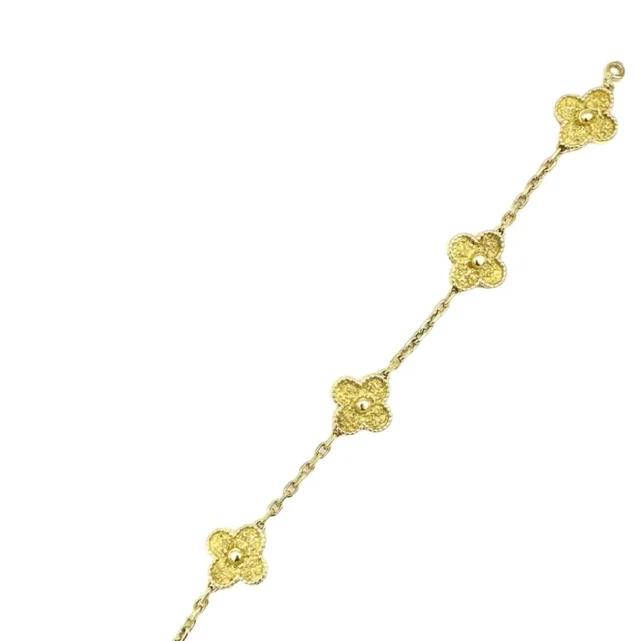Van Cleef & Arpels Vintage Alhambra Hammered Bracelet from Truefacet
