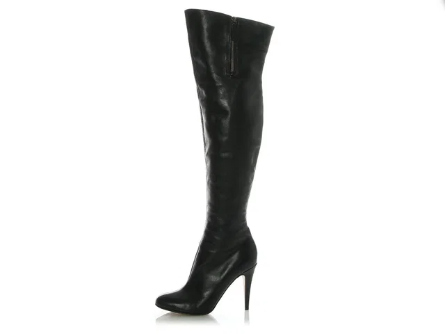Valentino Garavani Black Leather Knee-High Boots in Black Leather from Ann's Fabulous Finds