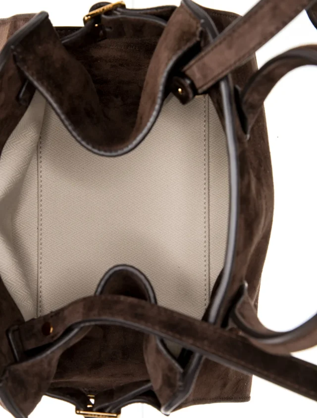 The Row Margaux handbags in brown|red Suede from The RealReal, photo 5 of 5