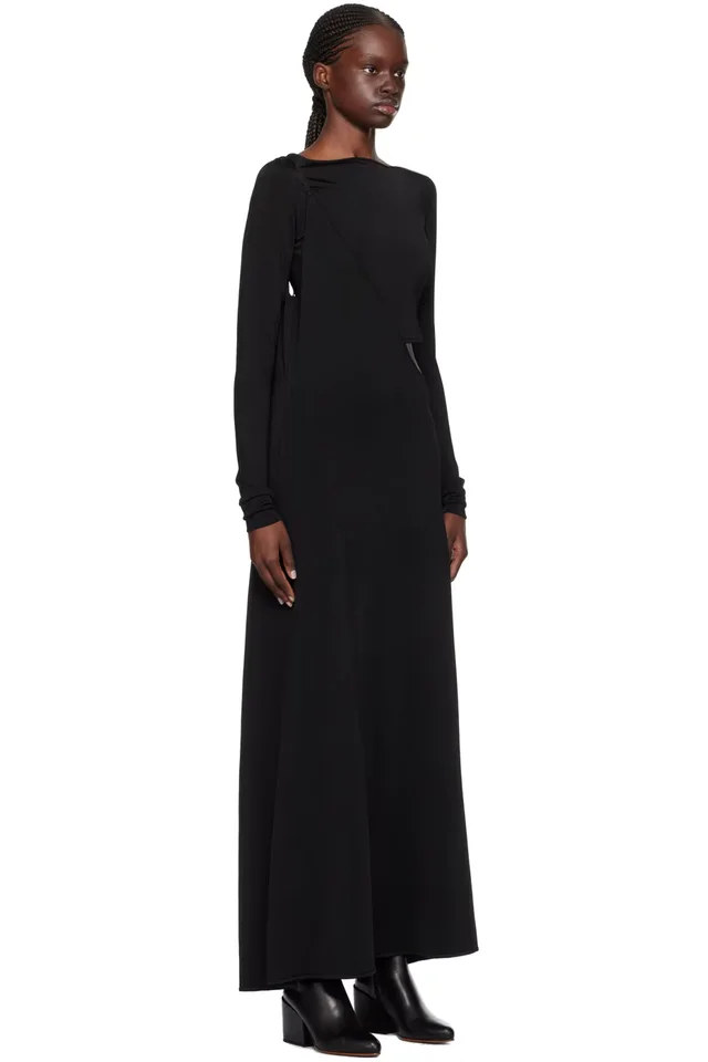 Paris Georgia Black Drape Maxi Dress, photo 2 of 4 from SSENSE