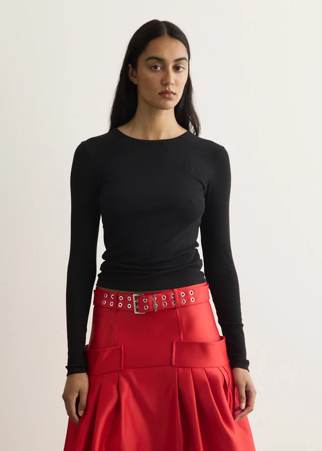 Ganni Soft Cotton Rib Long Sleeve T-Shirt from Incu, photo 1 of 1