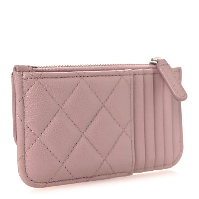 Chanel Caviar Quilted Flap Zip Card Holder Light Pink in Pink Caviar leather from FASHIONPHILE, photo 3 of 10