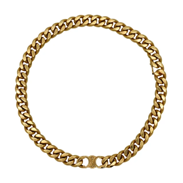 Celine Triomphe Gourmette Necklace from Clotheshorse Anonymous