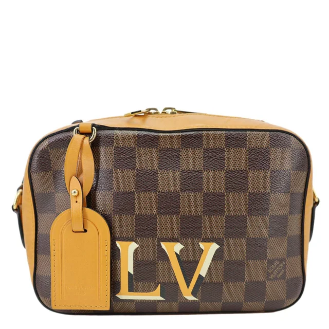 Louis Vuitton Santa Monica Damier Ebene Crossbody Bag Brown in Brown Coated canvas from Dallas Designer Handbags