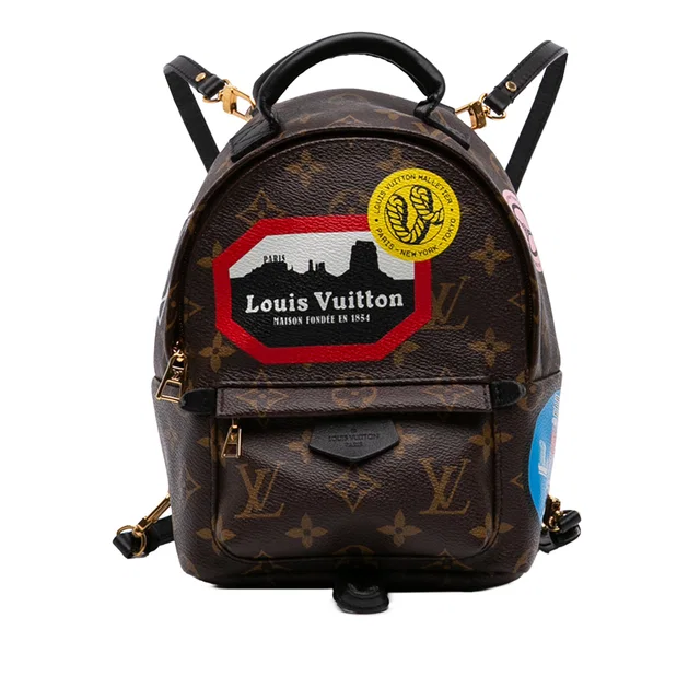 Brown Louis Vuitton Monogram World Tour Mini Palm Springs Backpack in Brown Coated canvas from Designer Revival