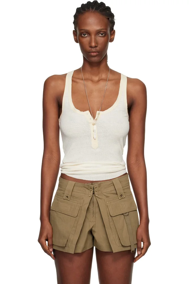 Isabel Marant Off-White Helma Silk Tank Top, image 1 of 1 from SSENSE