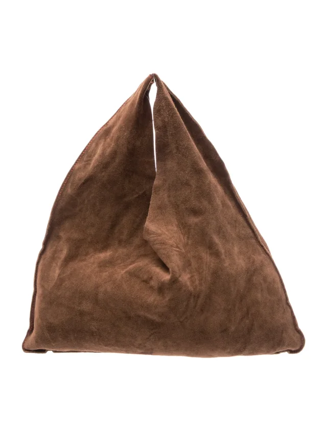 The Row Bindle Small in brown|red Suede from The RealReal