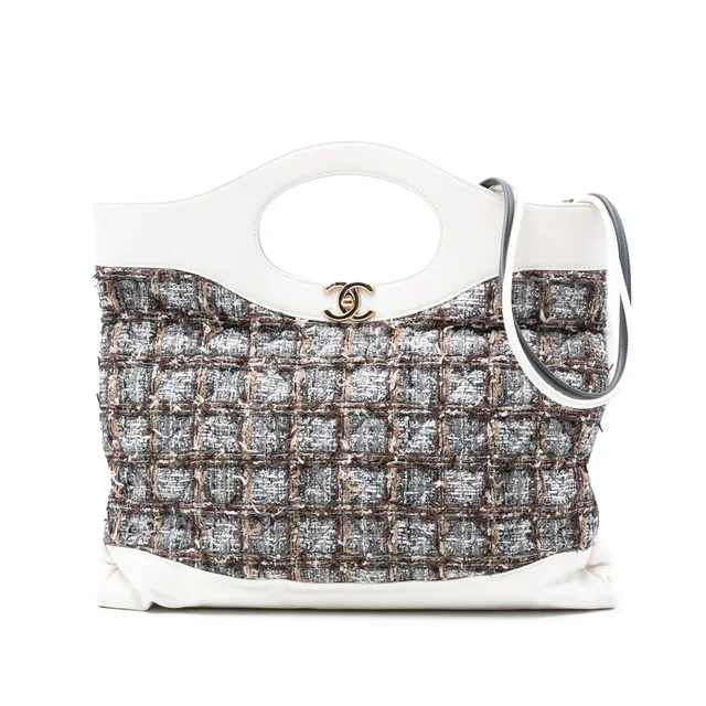 Gray Chanel Large Tweed 31 Shopping Bag Satchel in Grey Tweed from Designer Revival, photo 1 of 1