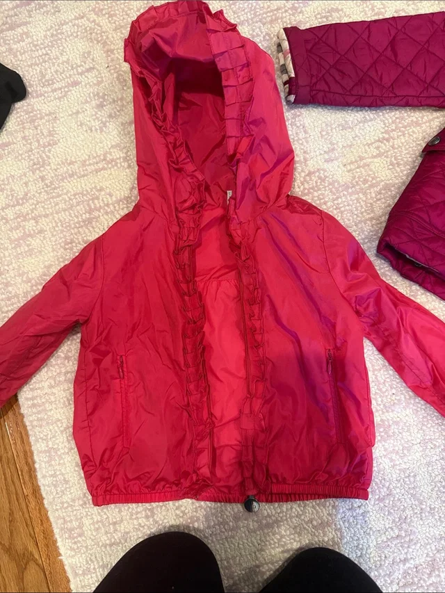 Moncler Girls' Hooded Raincoat in pink from Poshmark