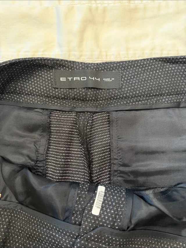 Etro Black Pin Dot Crop Pants in black|white Wool from Poshmark
