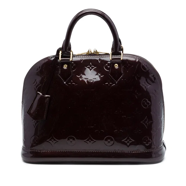 Purple Louis Vuitton Monogram Vernis Alma PM Handbag in Purple Leather from Designer Revival