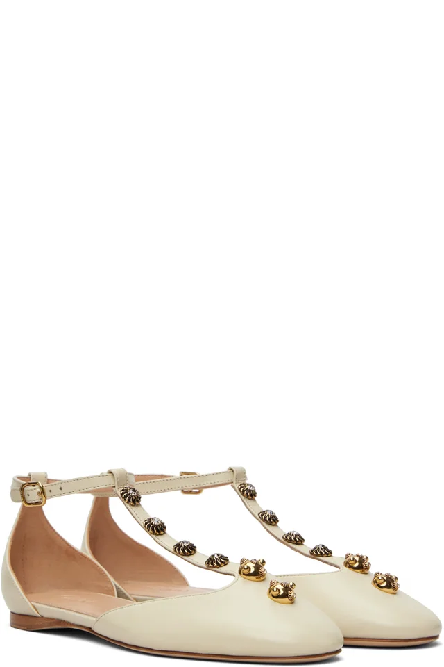 Chloé Off-White Celeste Ballerina Flats, photo 4 of 4 from SSENSE