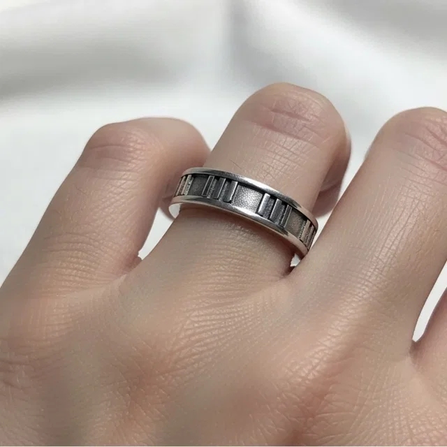 Tiffany & Co. & Company Atlas Band-Sterling Silver-Roman Numeral Band in silver|red|gray Satin from Poshmark