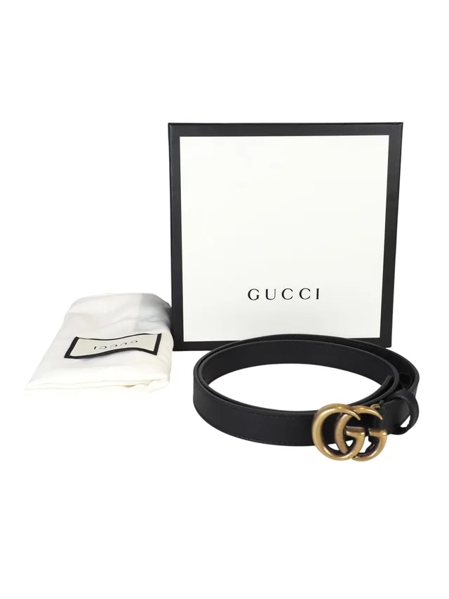 Gucci GG Belt 80cm Black with Box & Dustbag in Black from Luxury Promise
