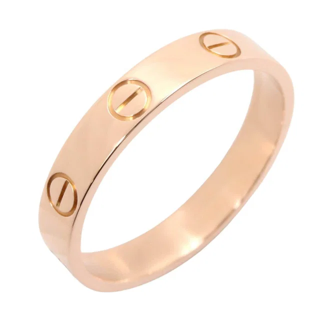 Cartier Mini Love Au750 Pink Gold Ring Size 15 in Pink from LuxUness