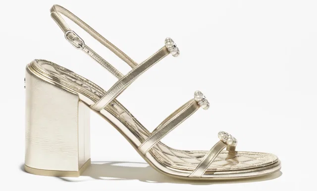 Chanel Gold Resort Show Runway Shoes from 2206 Show in Gold from HEWI