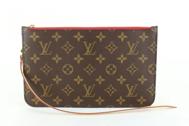 Louis Vuitton Cherry Red Monogram Neverfull Pochette GM or MM in Red Canvas from Bagriculture