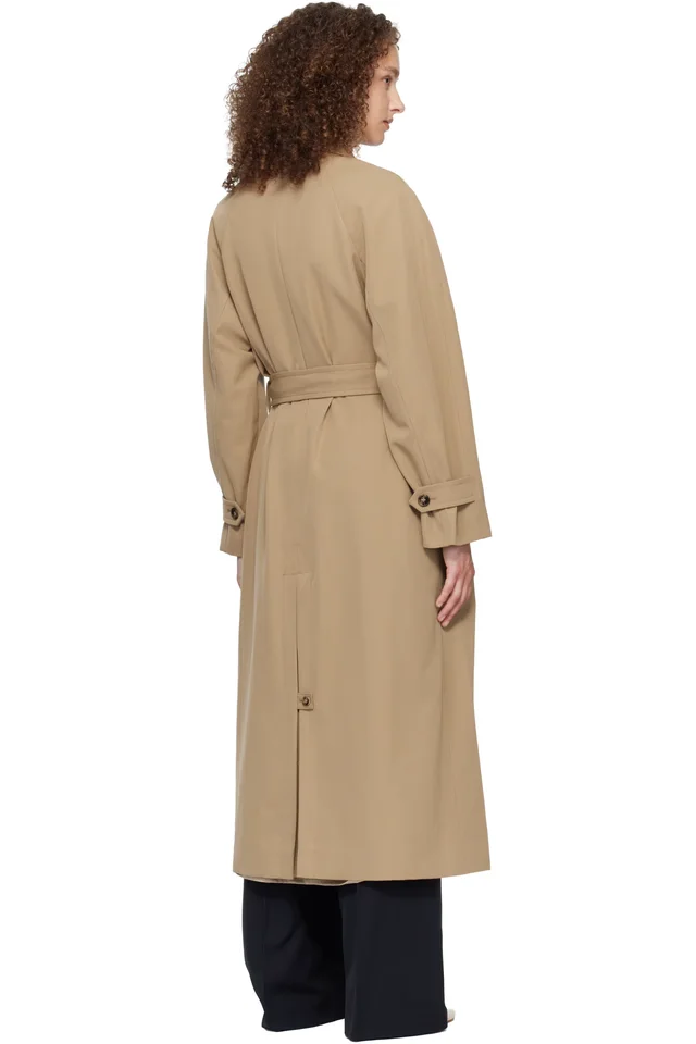 A.P.C. Beige Belted Trench Coat, photo 3 of 4 from SSENSE
