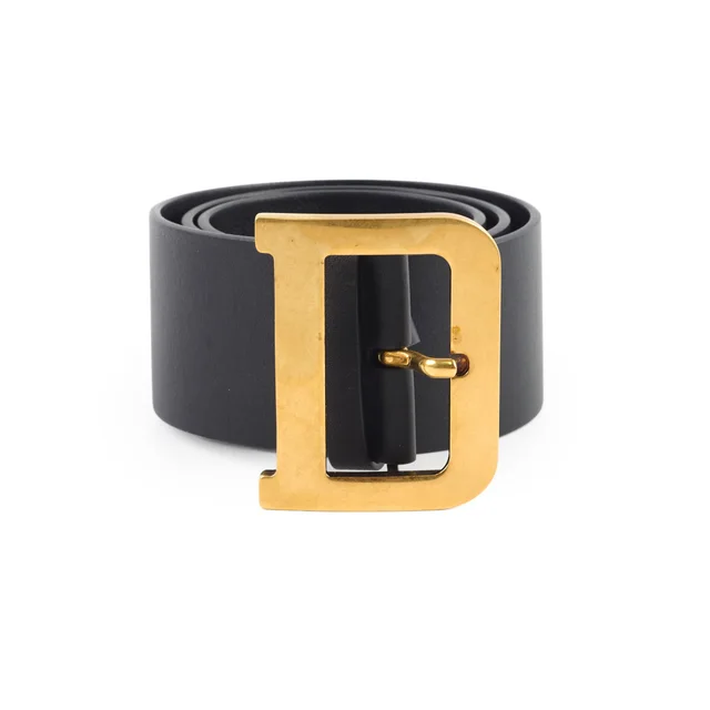 Dior Woman's Belt Size 75 Black in Black Leather from The Purse Affair