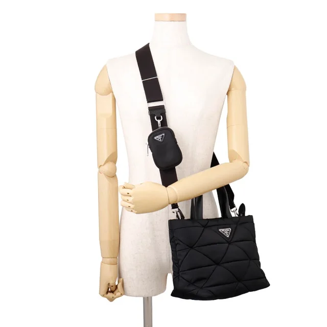 Prada Tessuto Padded 2-Way Tote Bag Black1BG373 Nylon Size Small in Nylon from GALLERY RARE, photo 6 of 18
