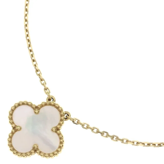 Van Cleef & Arpels Vintage Alhambra Mother of Pearl Necklace 18k Yellow Gold in Yellow from The Reluxe