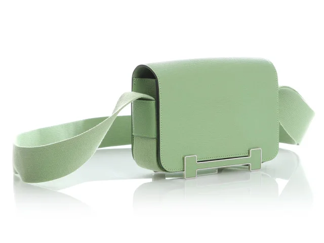 Hermès Vert Criquet and Vert Fizz Chèvre Mysore Geta in Green Goatskin from Ann's Fabulous Finds, photo 5 of 10