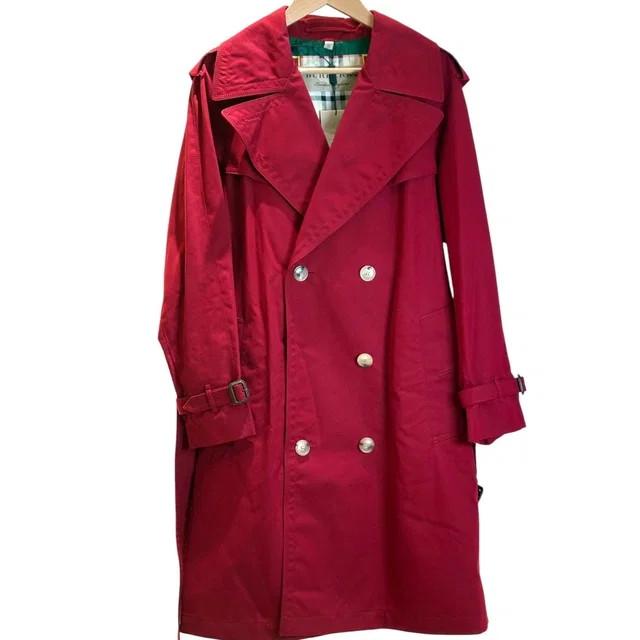 Burberry Red Long Cotton Trench Coat UK10 in Red from Luxury Promise