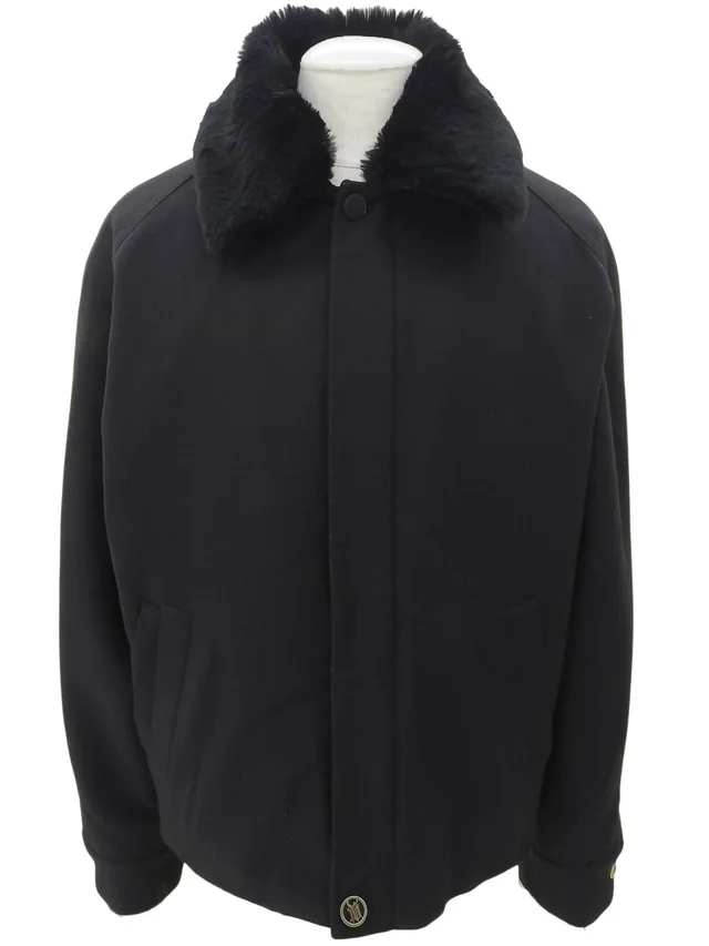 Versace Fur coat #50 Black in Black from VINTAGE QOO TOKYO