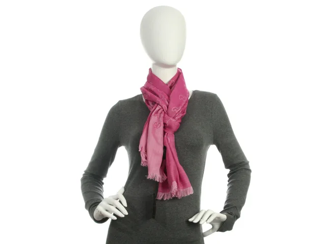 Gucci Pink Monogram Scarf in Pink Woven leather from Ann's Fabulous Finds, photo 5 of 5