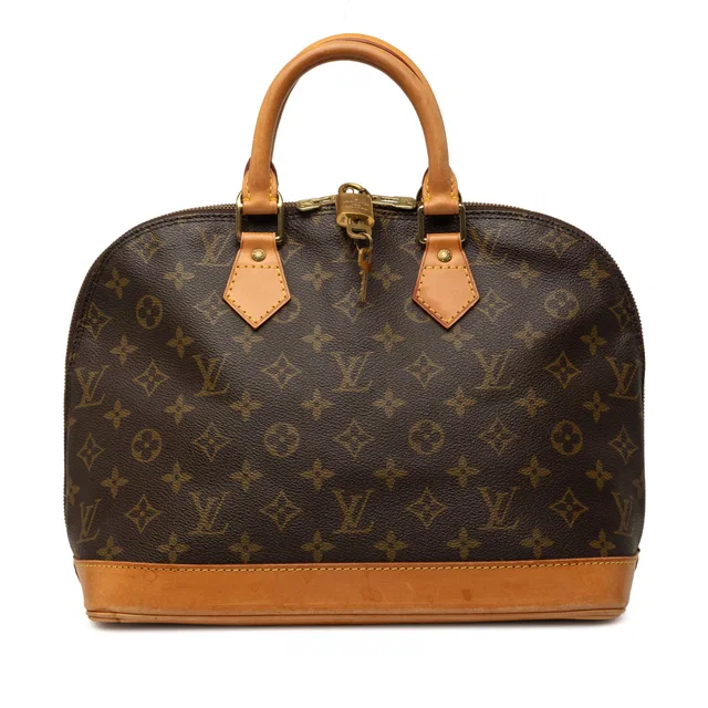 Brown Louis Vuitton Monogram Alma PM Handbag in Brown Coated canvas from Designer Revival